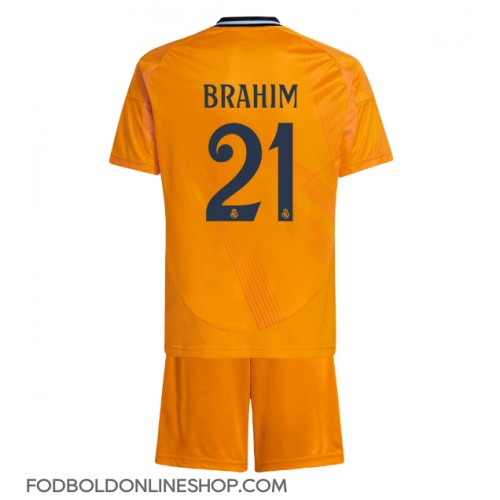 Real Madrid Brahim Diaz #21 Udebane Trøje Børn 2024-25 Kortærmet (+ Korte bukser)